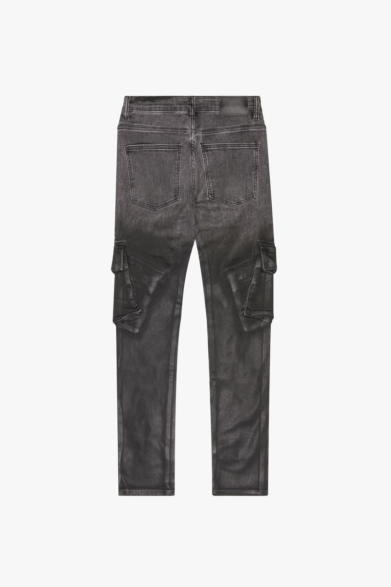 VALABASAS "PACIFIC" LT. GREY/BLACK SKINNY JEAN (VLBS-SK-30)