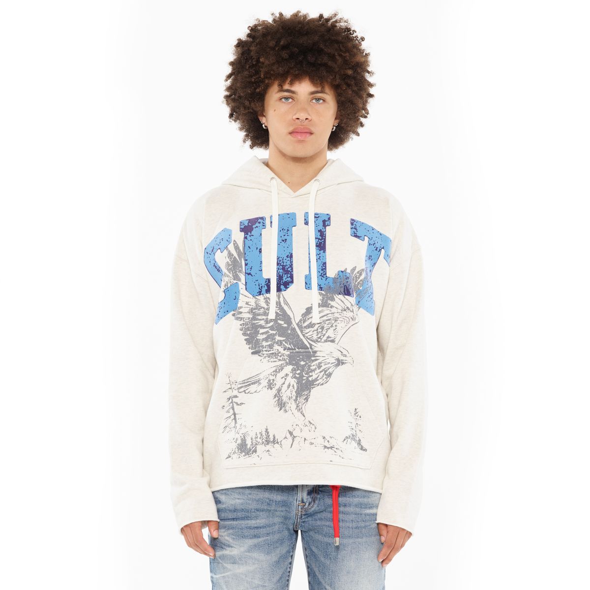 CULT PULLOVER NOVELTY SWEATSHIRT (625A2-PH19D)-CREAM HEATHER