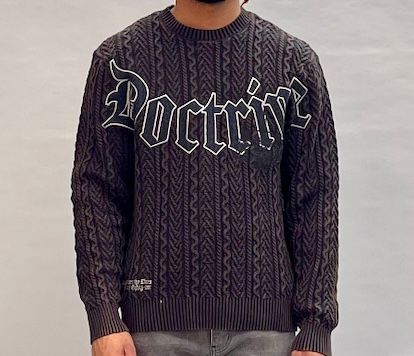 DOCTRINE SIGNATURE LOGO PULLOVER SWEATER (DB224) BLACK