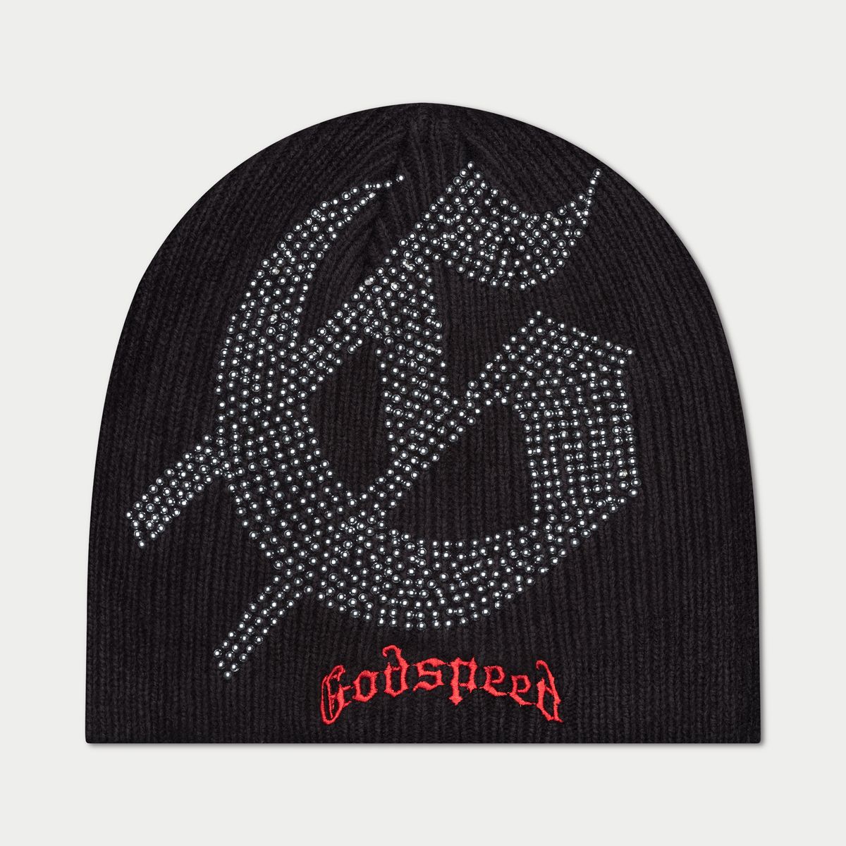 GODSPEED STUDDED Beanie (RED BLACK)
