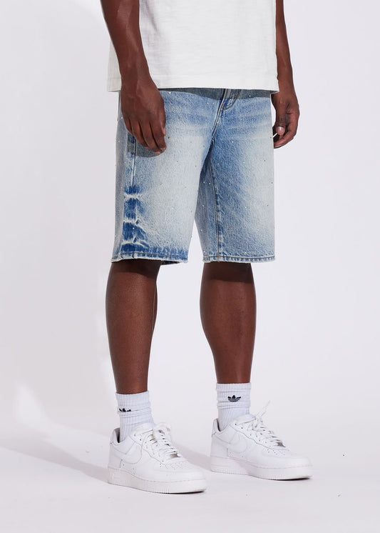 CRYSP DENIM ICE SHORT-Bleached Indigo (CRYSUM25-208)