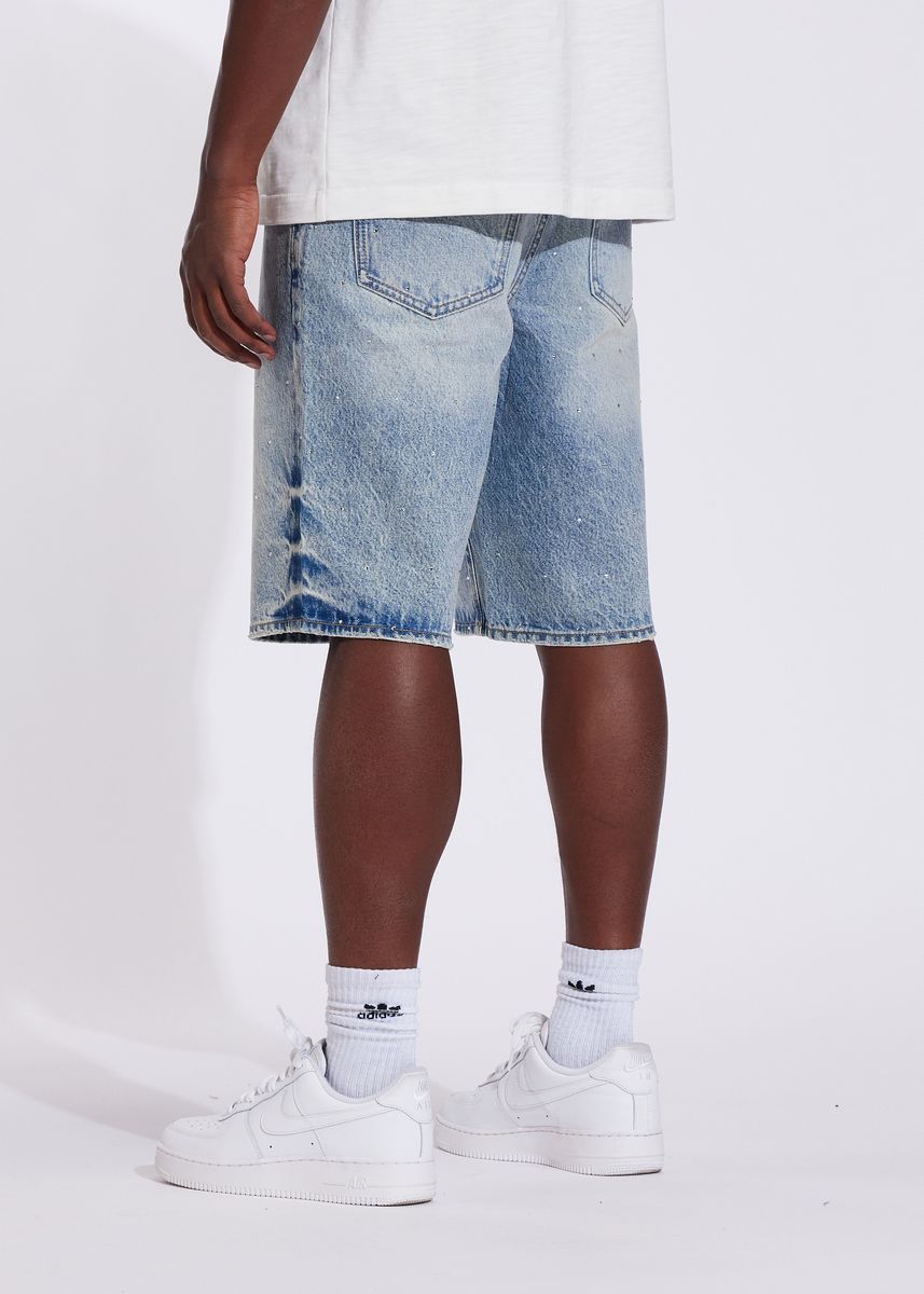 CRYSP DENIM ICE SHORT-Bleached Indigo (CRYSUM25-208)