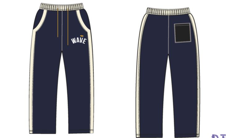 MR WAVE DISTRESSED WAVE PANTS NAVY (MR-1004)