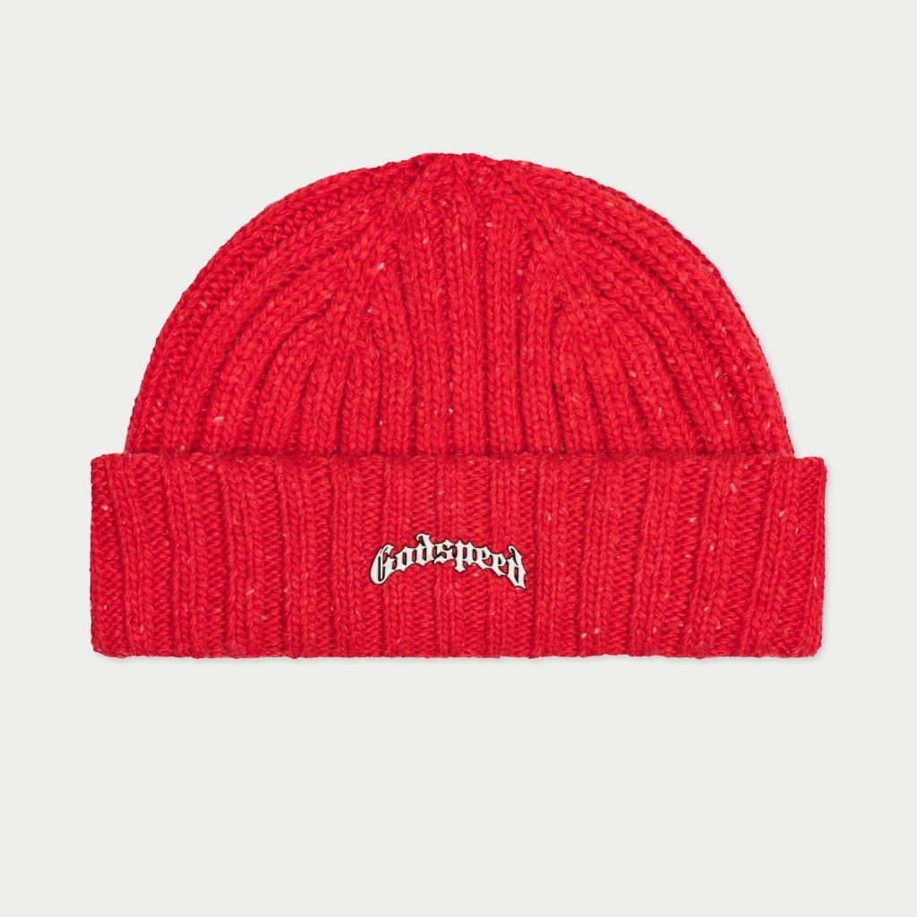 GODSPEED OG LOGO EMBLEM BEANIE (Red Speckle)