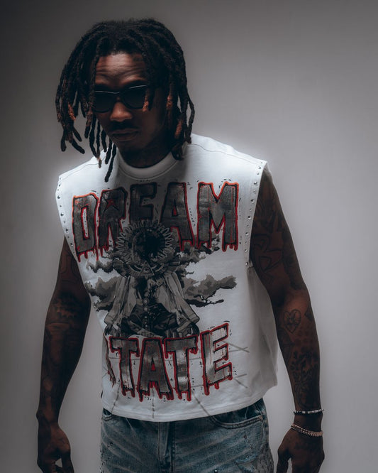 HUDSON DREAMSTATE SLEEVLESS TEE 320GSM (577) WHITE