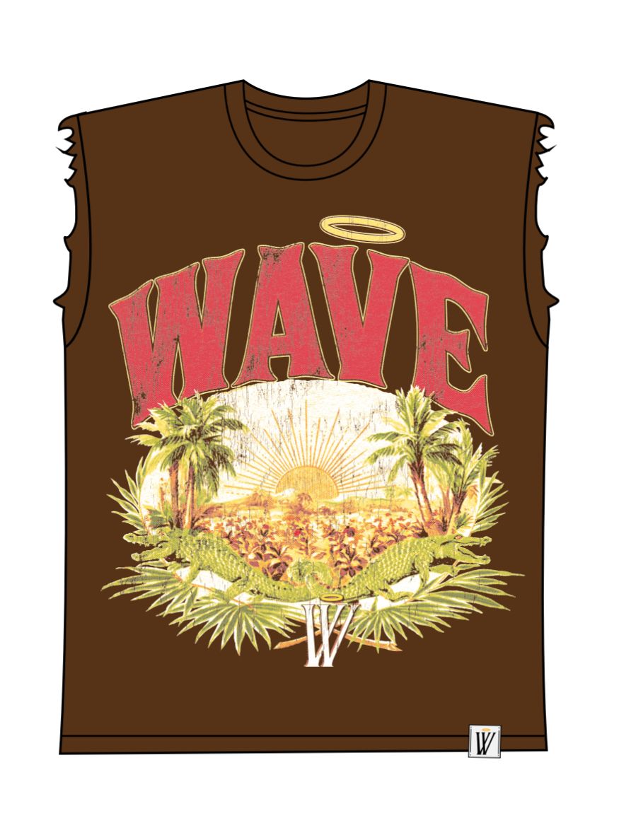 MR WAVE PARADISE CUT OFF TEE MR-5003 (ACID BROWN)