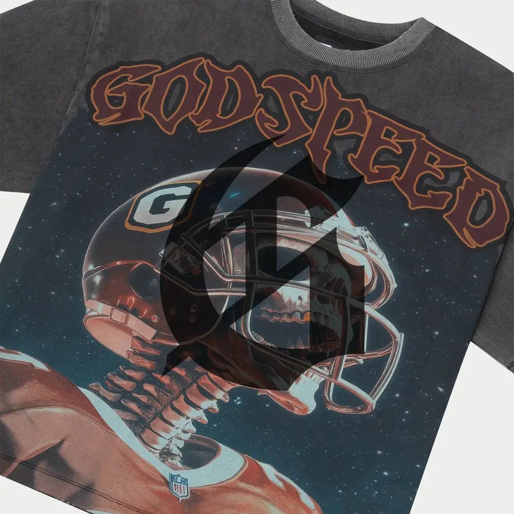 GOD SPEED MORALE-GREY-WASH T SHIRT