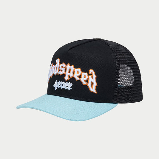 GS FOREVER TRUCKER HAT (Black/Light Blue/Orange)