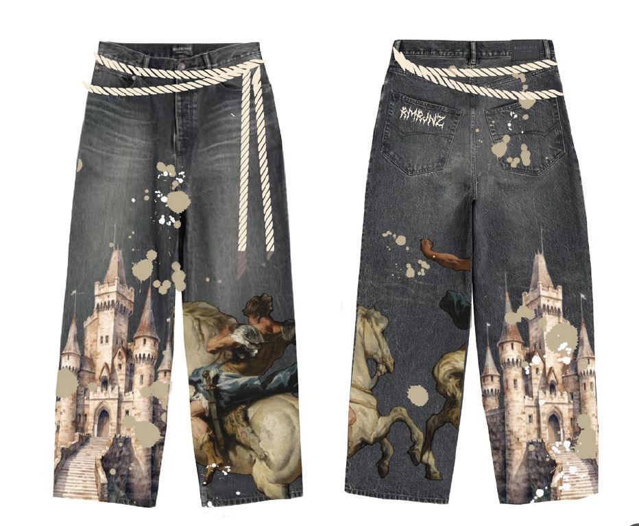 ARMOR DIGITAL PRINT STAKCED JEANS (RM203SK)