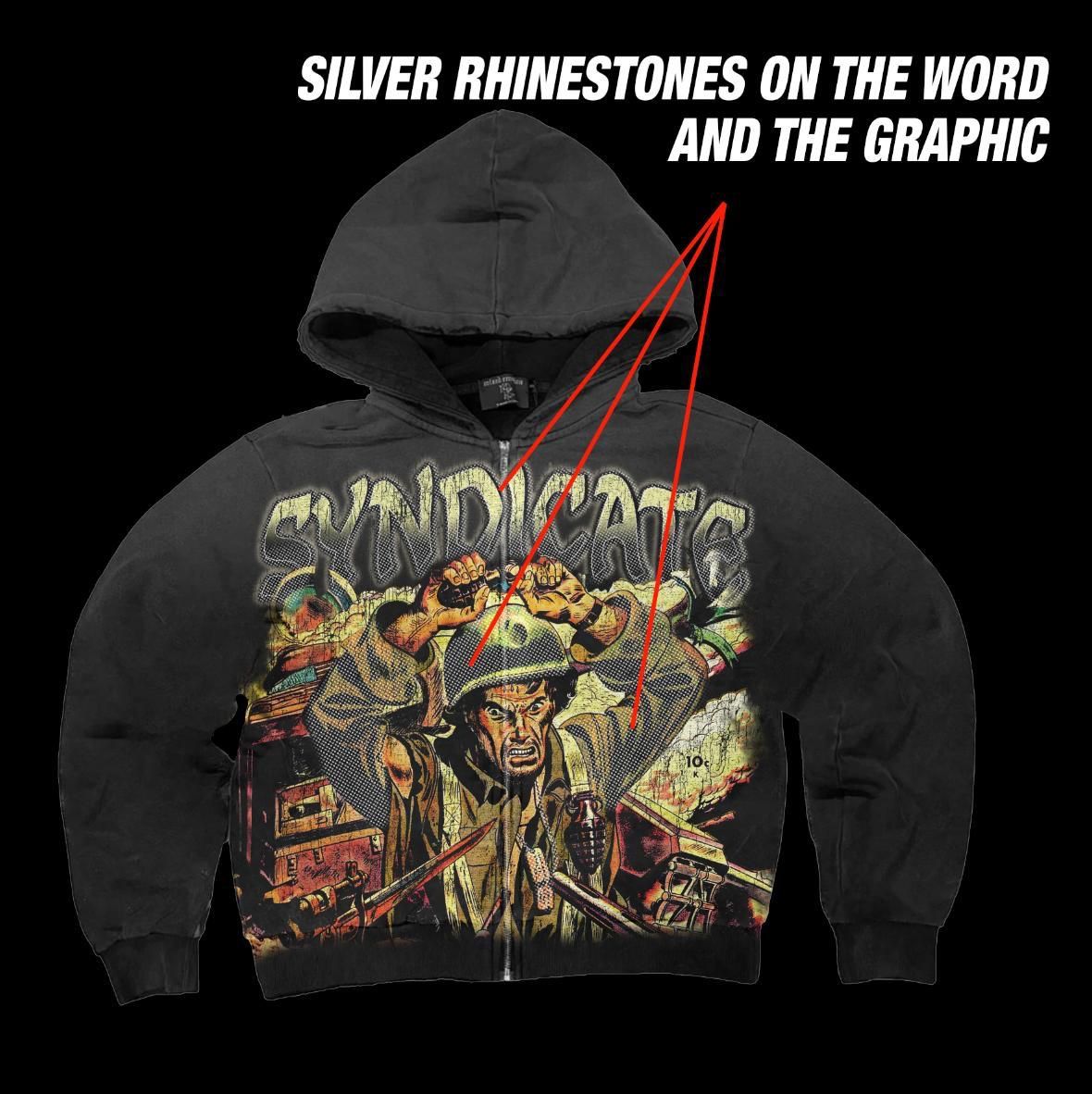 Syndicate "WAR" HOODY - BLACK SSH-1(3)-BLACK
