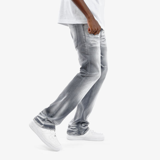 COPPER RIVET CROSS HATCH FLARE PANTS 533017-GY