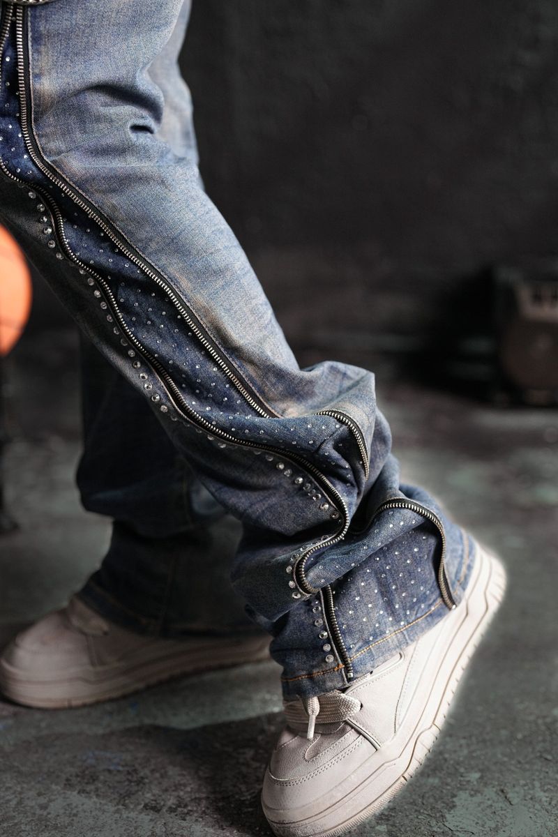 ELITE Vintage Secret Stone Zipper Men's Jeans 19453