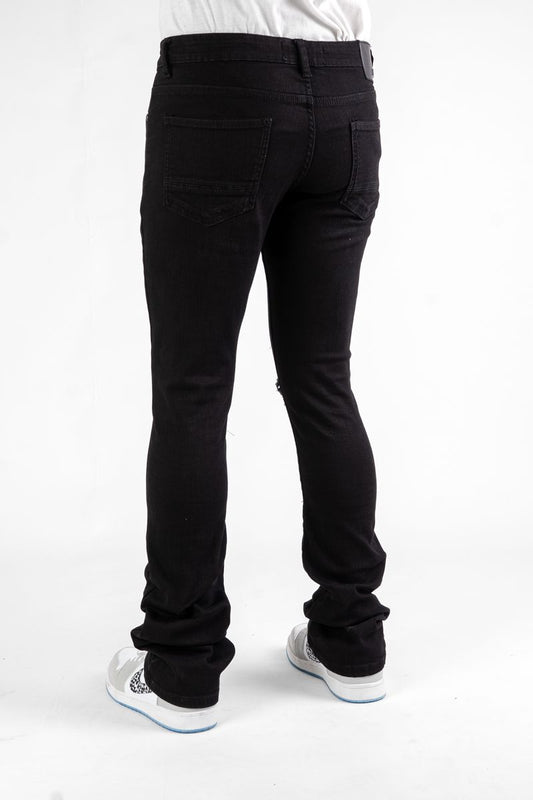 SUPER STRETCH DENIM - JET BLACK STACKED (DZTR-494 JET BLACK)