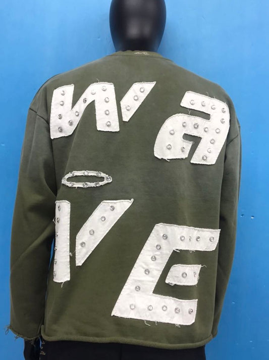 MR WAVE WAVE STUDIO (GREEN) CREW NECK (WDS-9C001B)