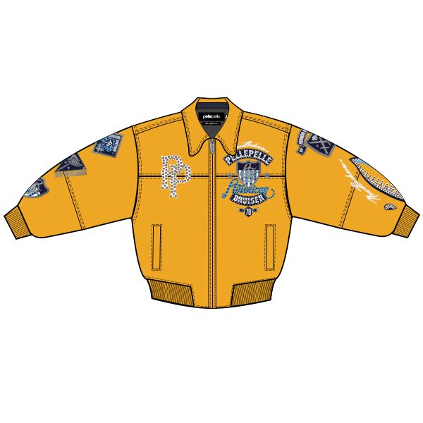 PELLE PELLE American Bruiser Jacket — Maize/Navy/Baby Blue/White