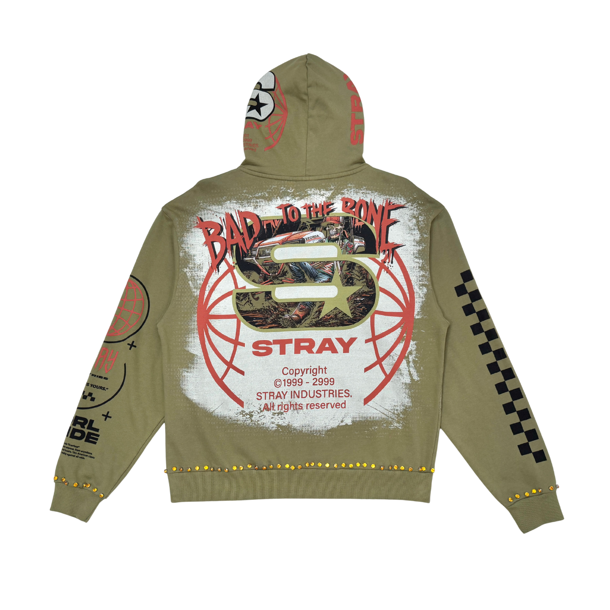 Stray full-zip hoodie (Olive) - ST1554-OLV