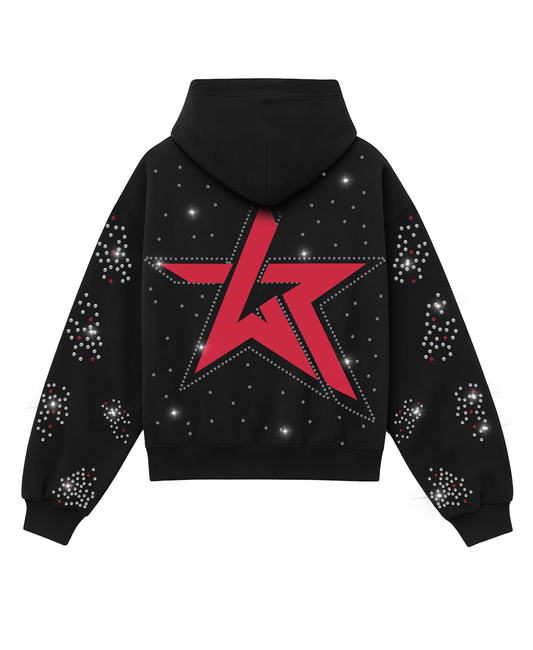 WKND RIOT 1OAK ZIP UP W/ RHINESTONES - BLK