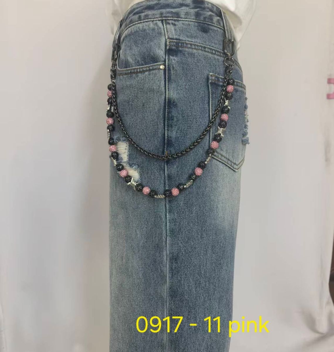 KD DENIM CHAIN (0917-11 PINK)