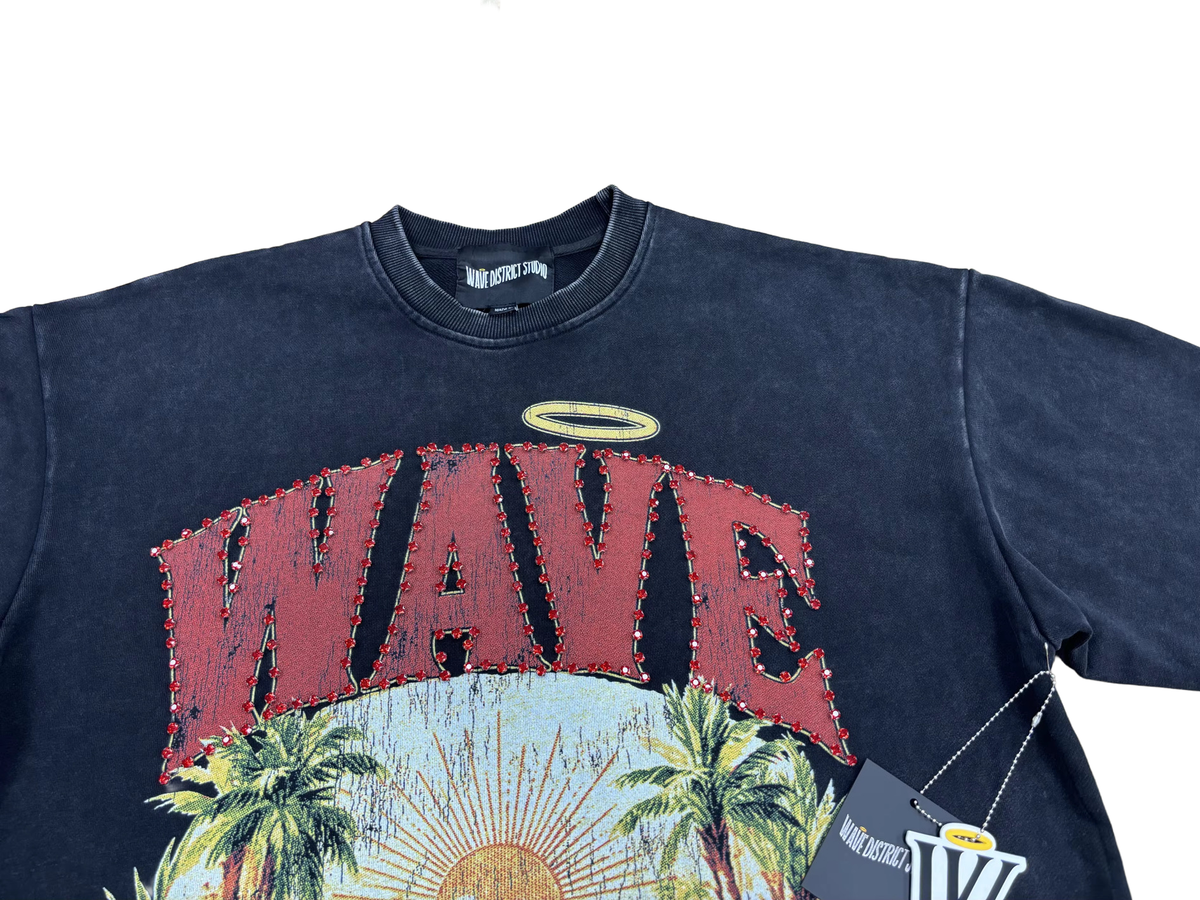 MR WAVE PARADISE (ACID BLACK) CREW NECK (WDS-9C020A)