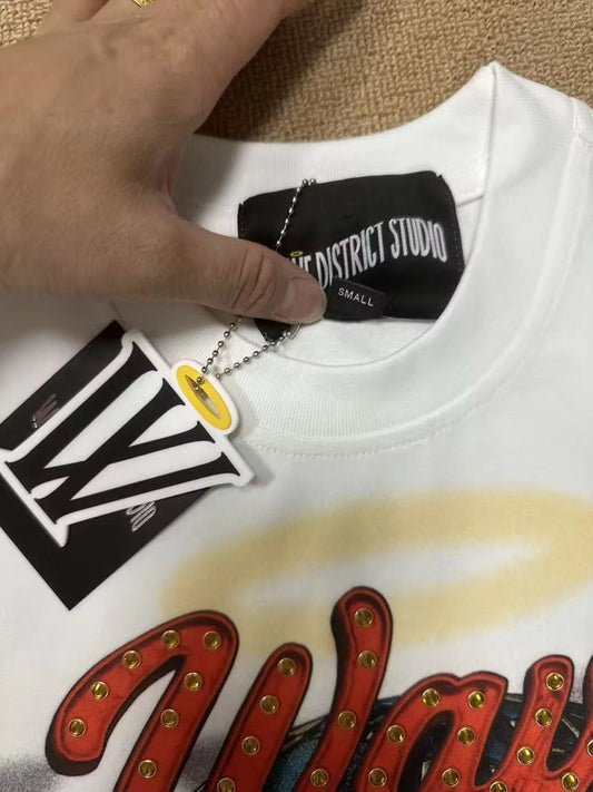 MR WAVE DISTRICT GLOBE (WHITE) OVERSIZED T SHIRT