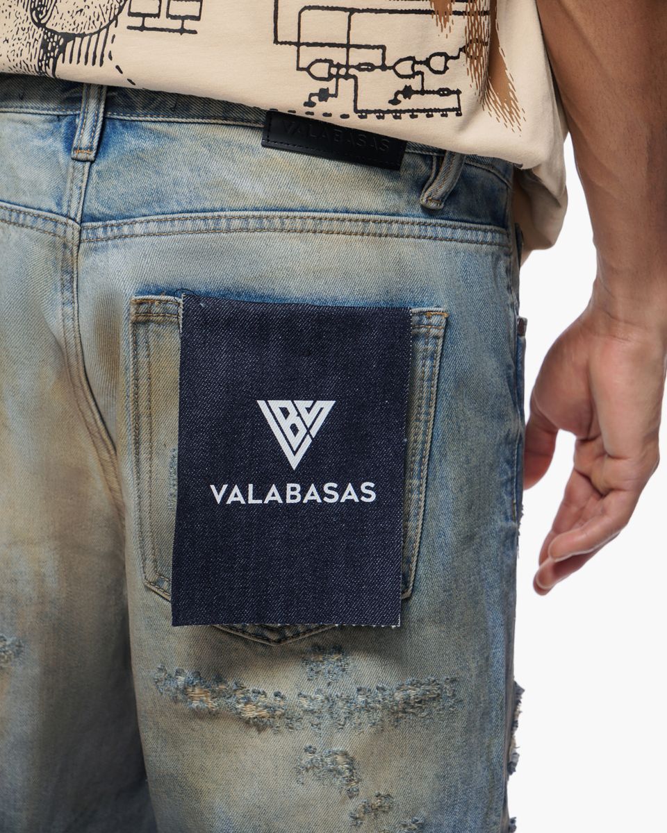 VALABASAS "CLIPPED" DENIM SHORTS (VLBS-VSH2-1034)