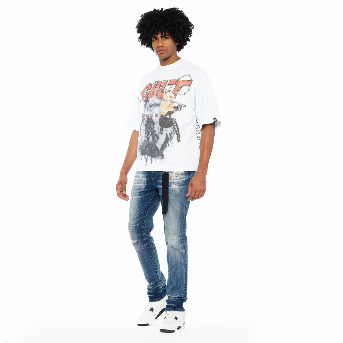 CULT BOXY OVERSIZED FIT 260 GRAMS COTTON JERSEY SHORT SLEEVE CREW NECK TEE "WORLDWIDE" (626B8-K27A)