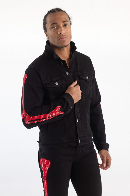 PREMIUM SKELETON EMBROIDERY RHINESTONE JACKET (KD247J)