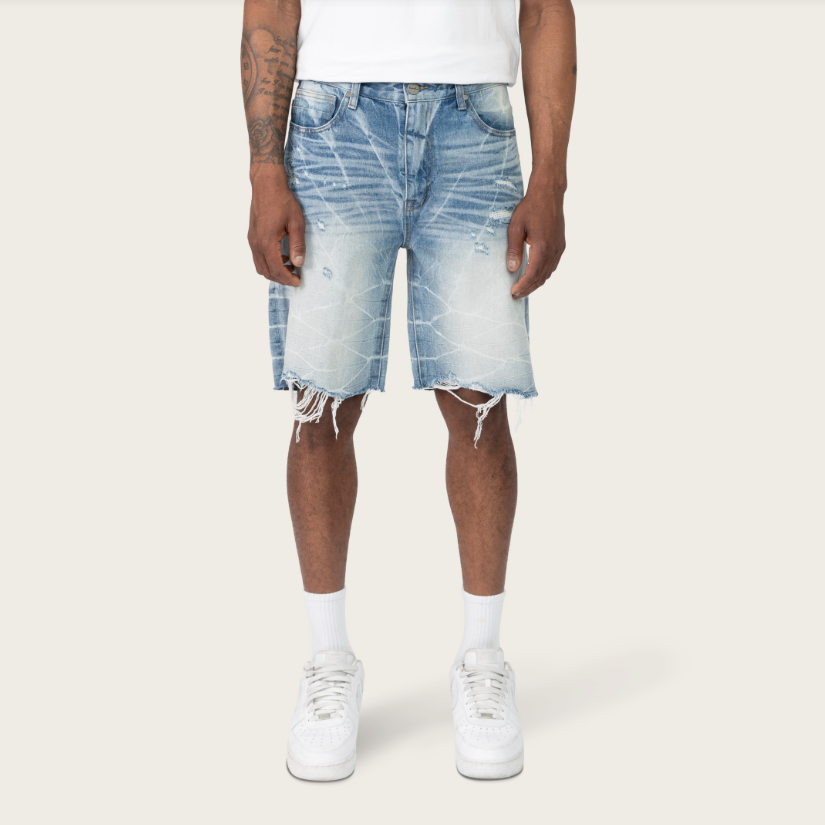 SMOKE RISE VINTAGE WASHED DENIM SHORTS (JS26S126)