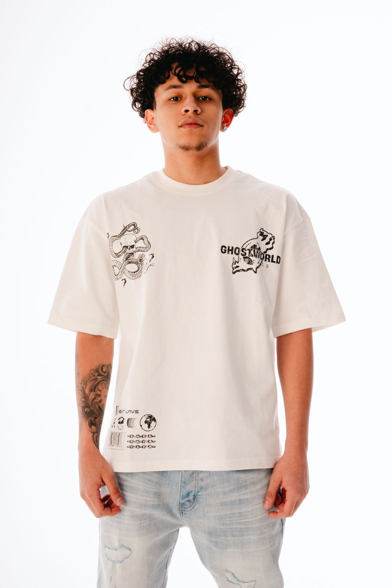 GHST WRLD WORLD AT WAR TEE - WHITE (GST2)