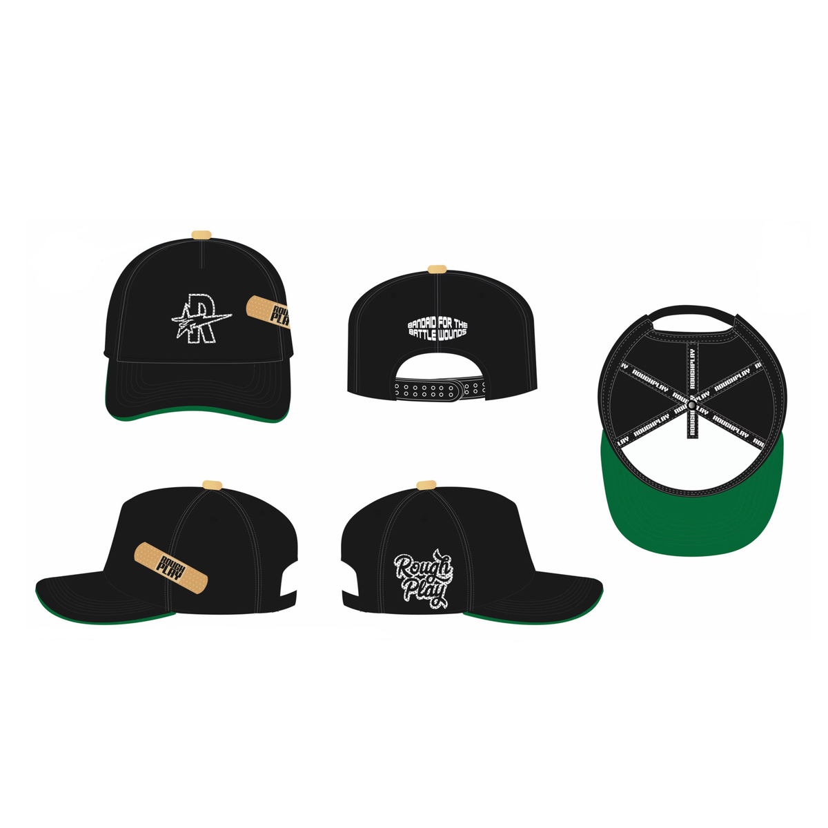 RoughPlay SnapBack Bandaid (Black/White)