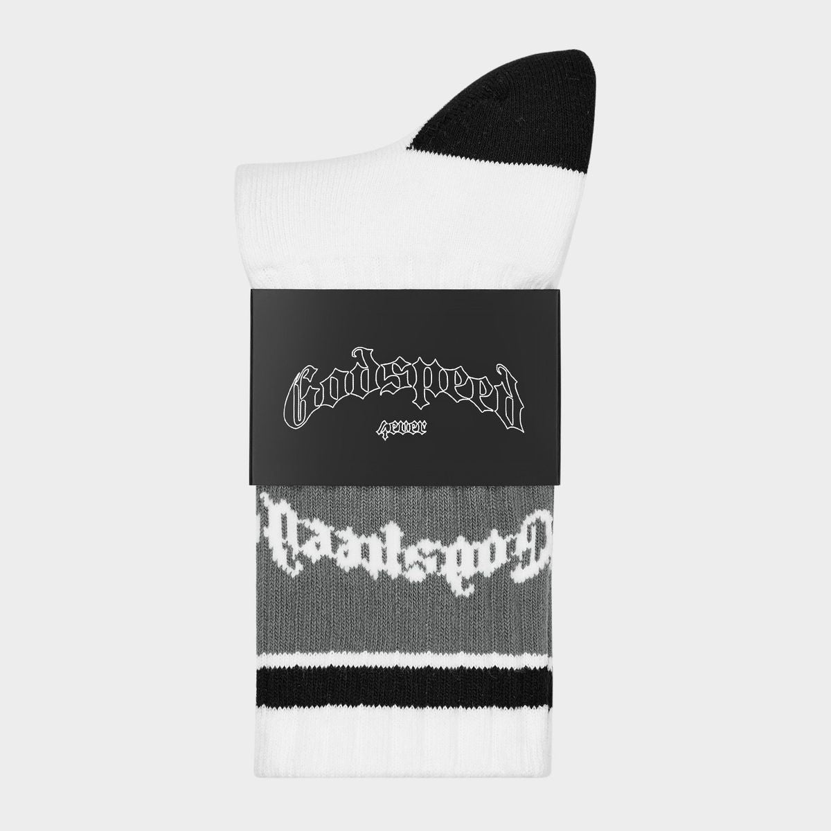 Godspeed Og Logo Striped Sock (White/Grey)