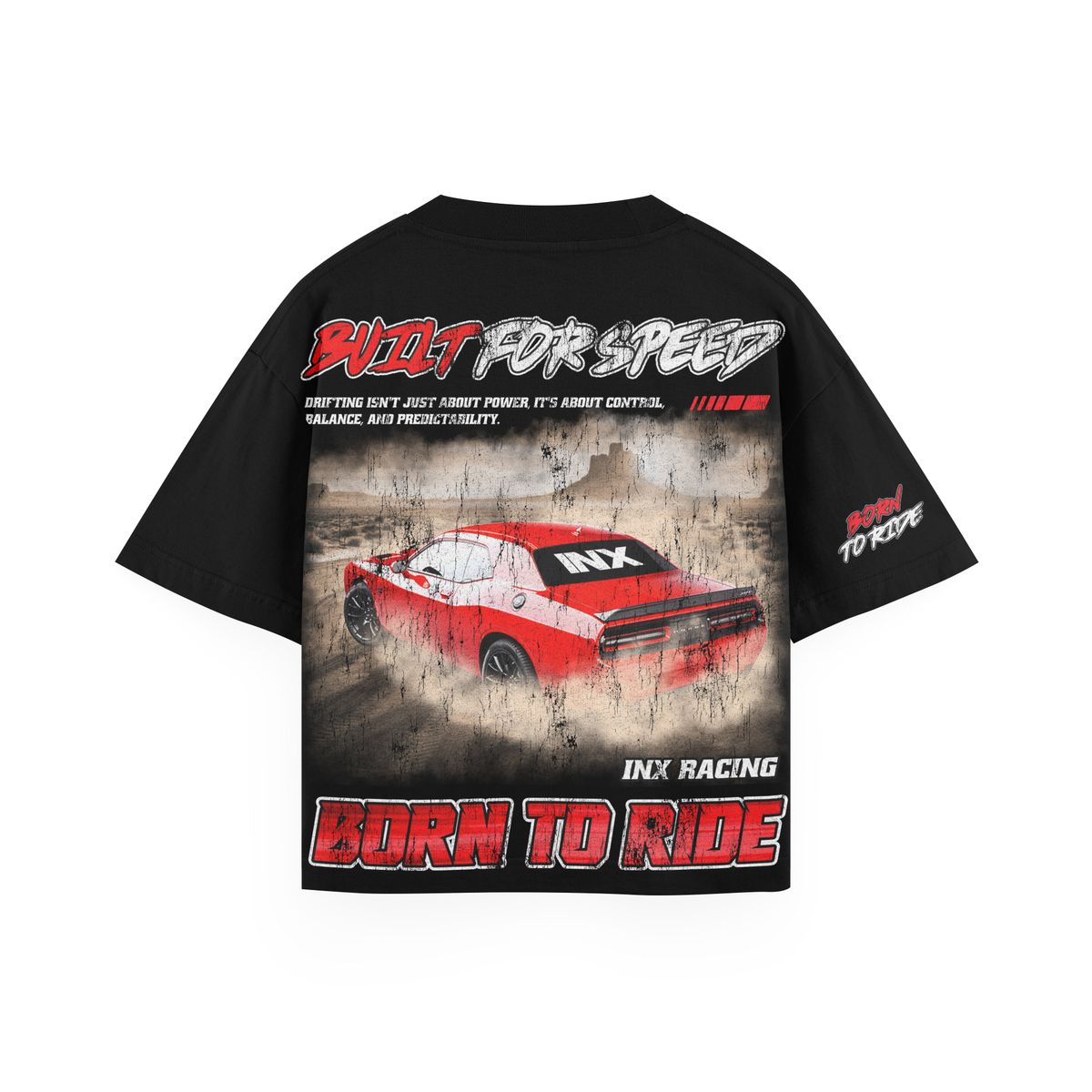 INX Burnout Oversized Heavyweight T-Shirt Black