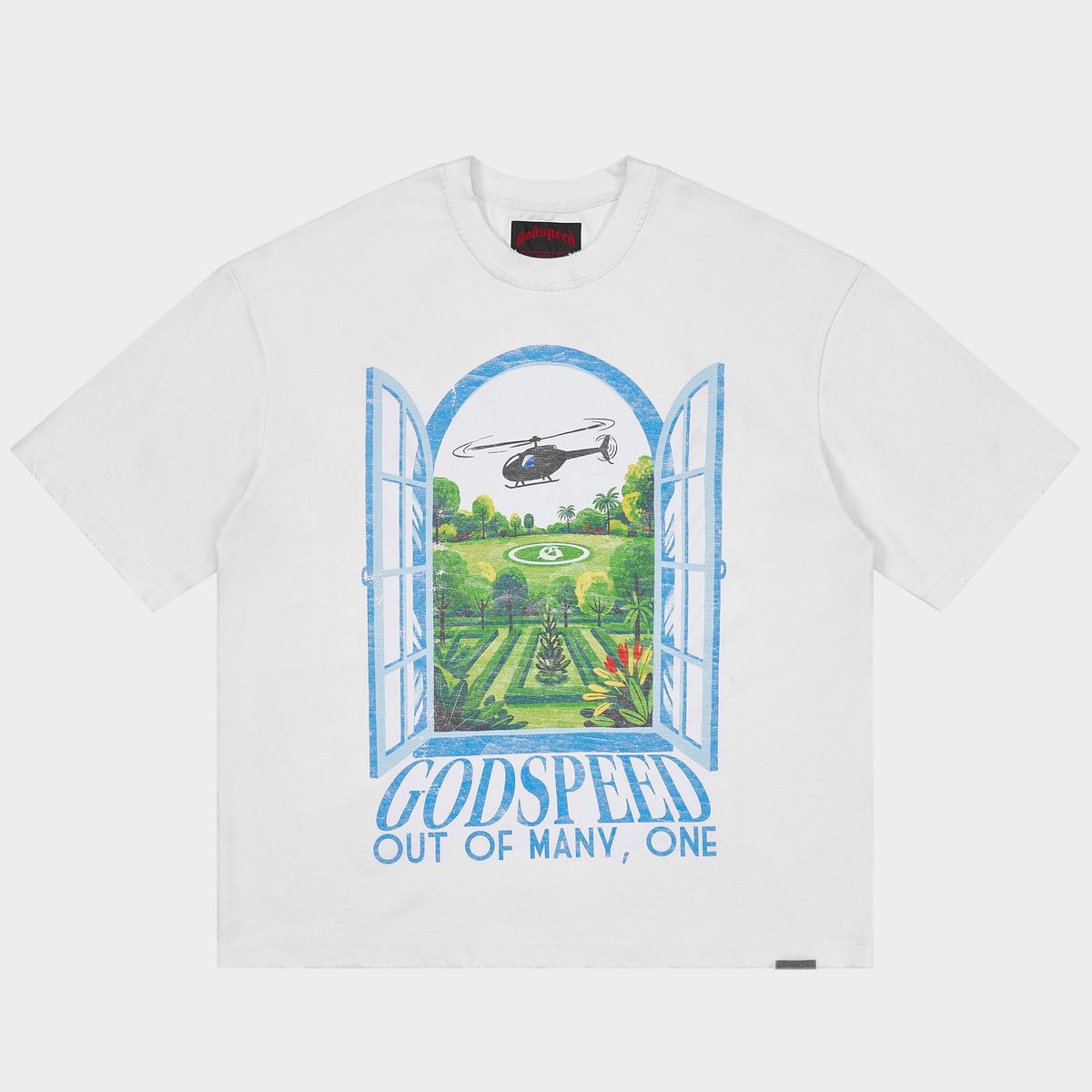 GODSPEED Helipad-dreams-t-shirt-white