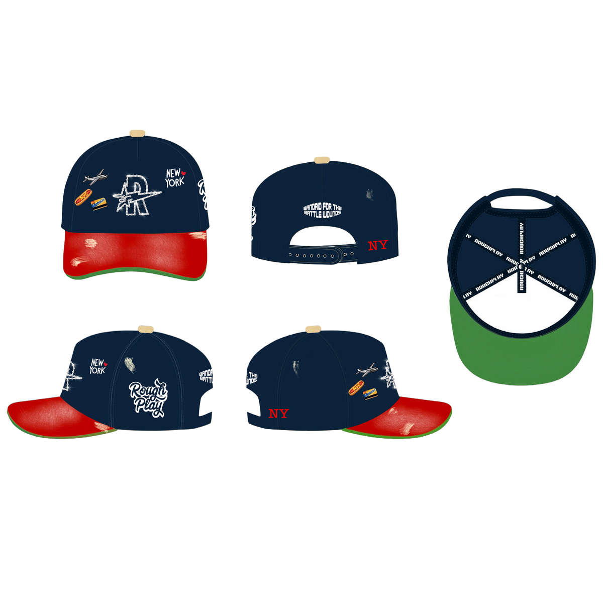 RoughPlay (NYC SNAPBACK (NAVY/RED)
