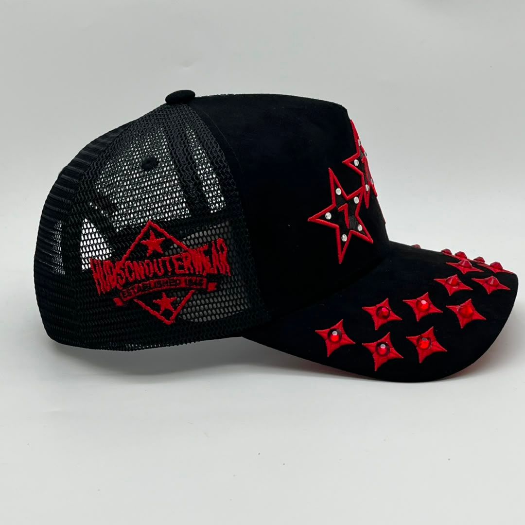 HUDSON V3 DIAMOND 777 SUEDE TRUCKER (CD0561) BLACK RED