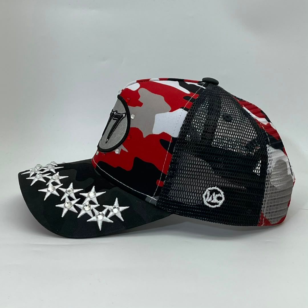 HUDSON V1 DIAMOND 777 CAMOUFLAGE TRUCKER (CD0554) RED BLACK