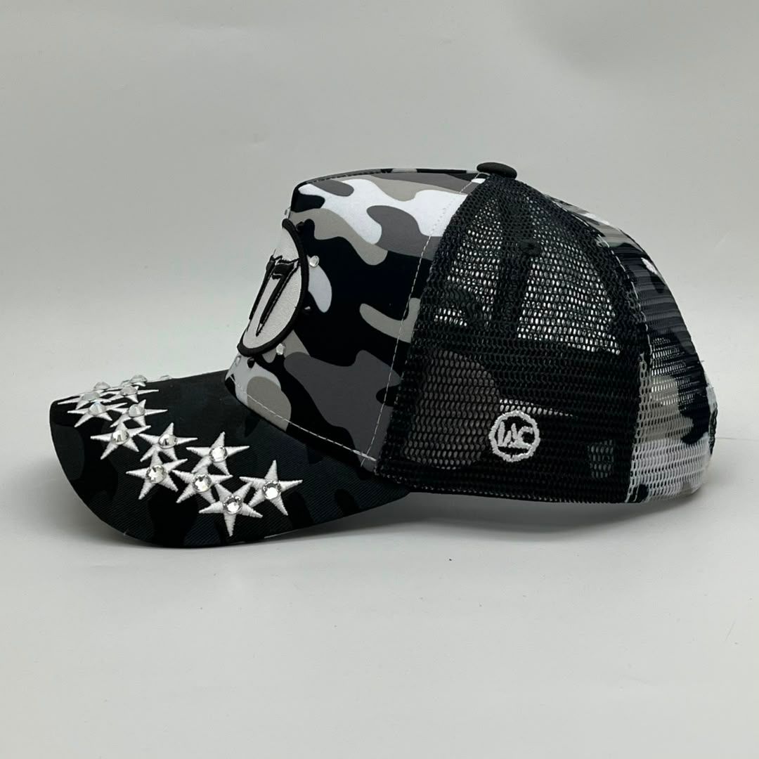 HUDSON V1 DIAMOND 777 CAMOUFLAGE TRUCKER (CD0553) WHITE BLACK