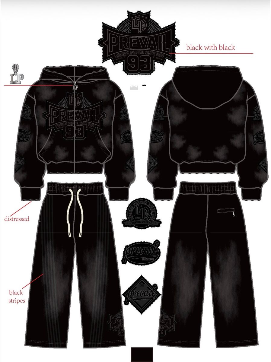 Legends Prevail Patched Sweatsuit - Black (208)