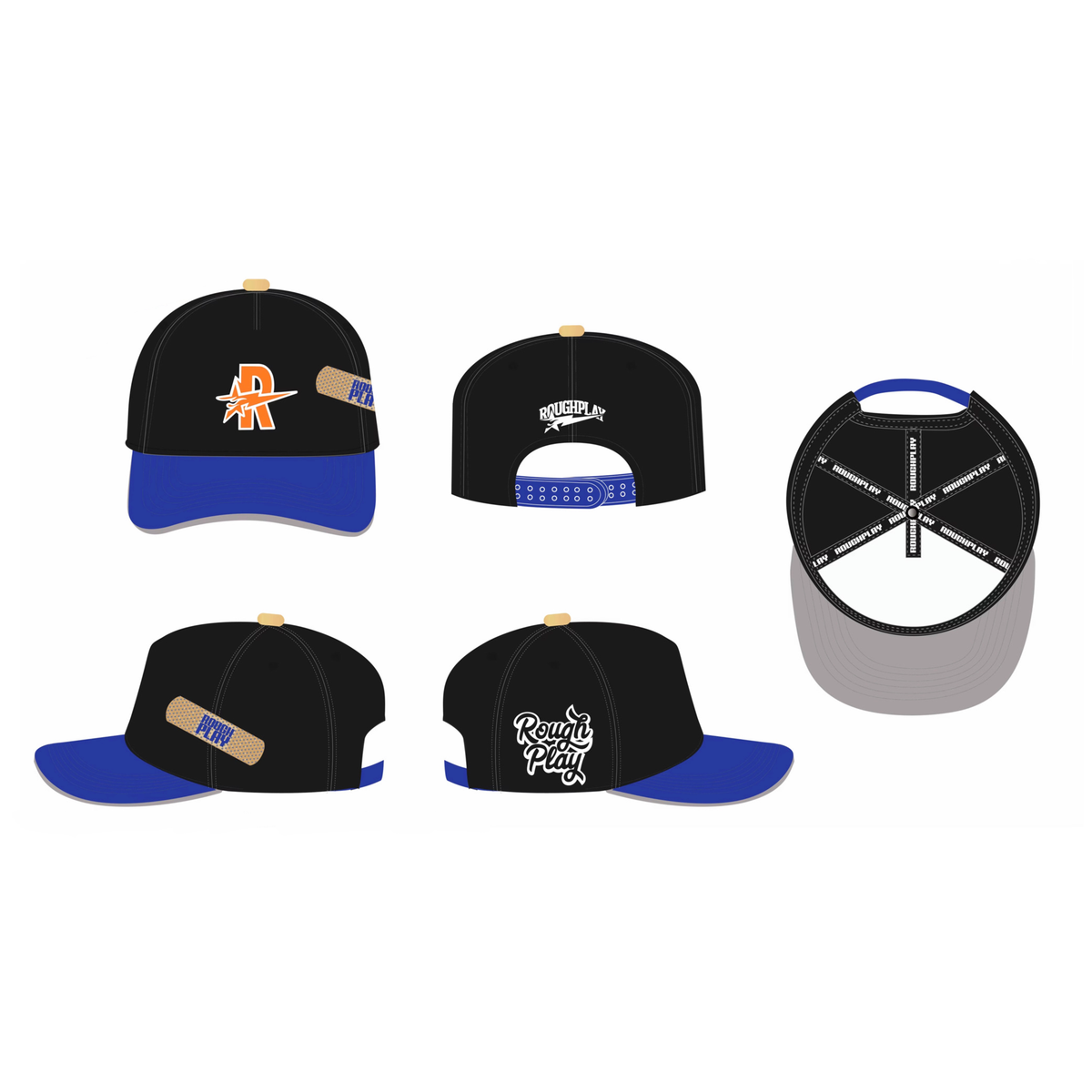 RoughPlay Bandaid SnapBack (Black/Royal)