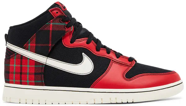 Nike Dunk High SE Tartan Plaid Black University Red DV0826-001