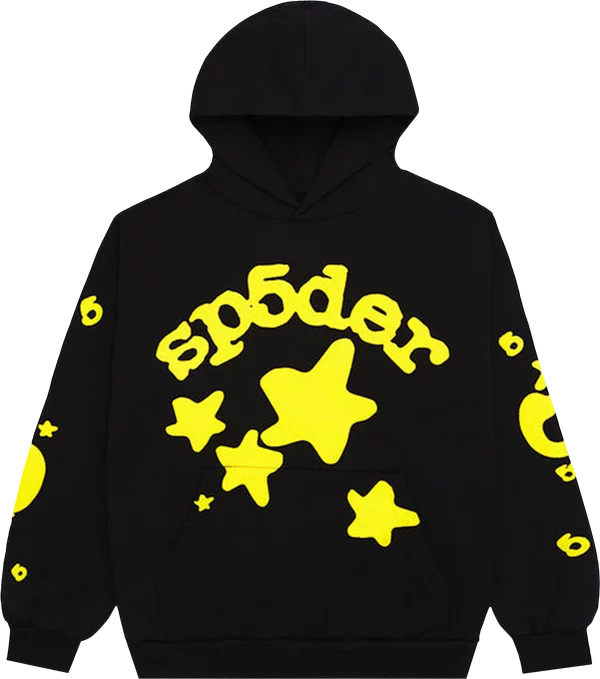 SP5DER BELUGA HOODIE 'ONYX/YELLOW'