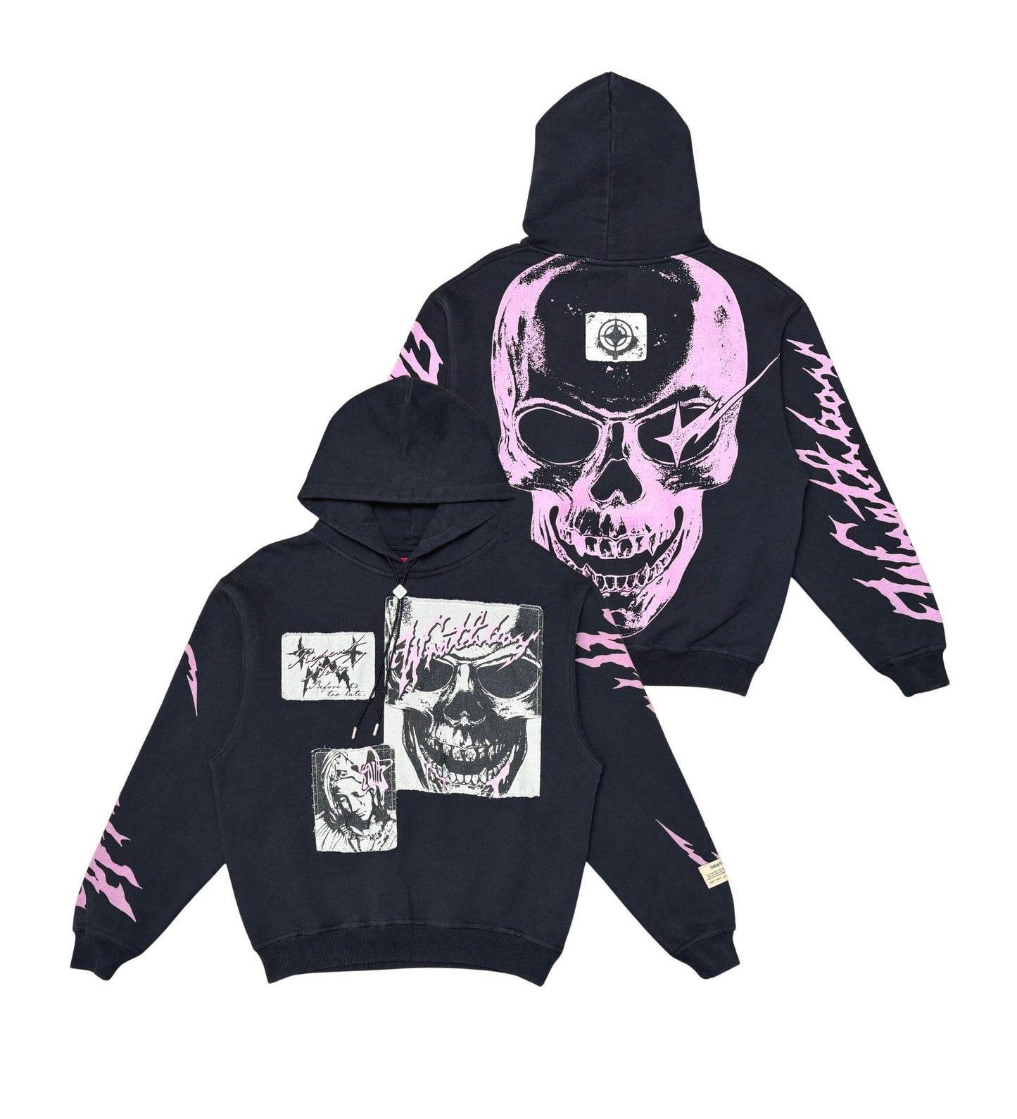 WRATHBOY REPENT NOW CROP HOODIE WB05-043 BLACK