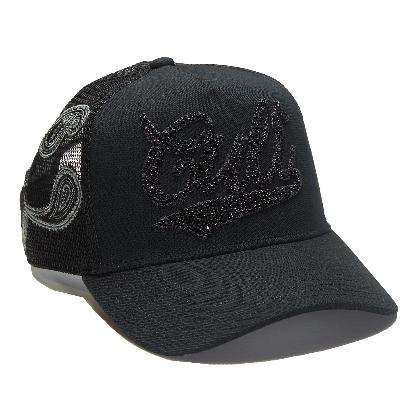 CULT Paisley Shimuchan Logo Mesh Back Trucker Hat in Black (624B11-CH73A)