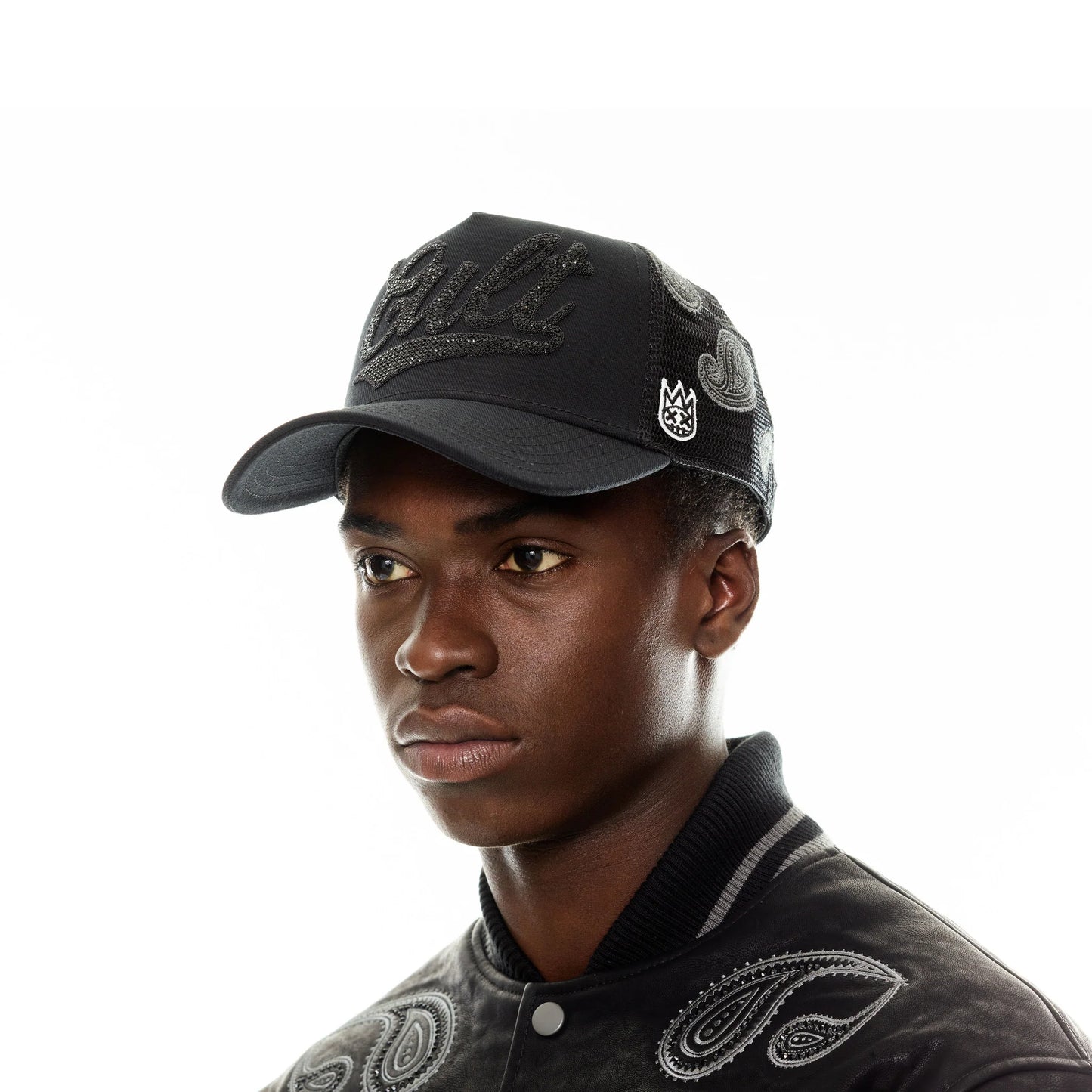 CULT Paisley Shimuchan Logo Mesh Back Trucker Hat in Black (624B11-CH73A)