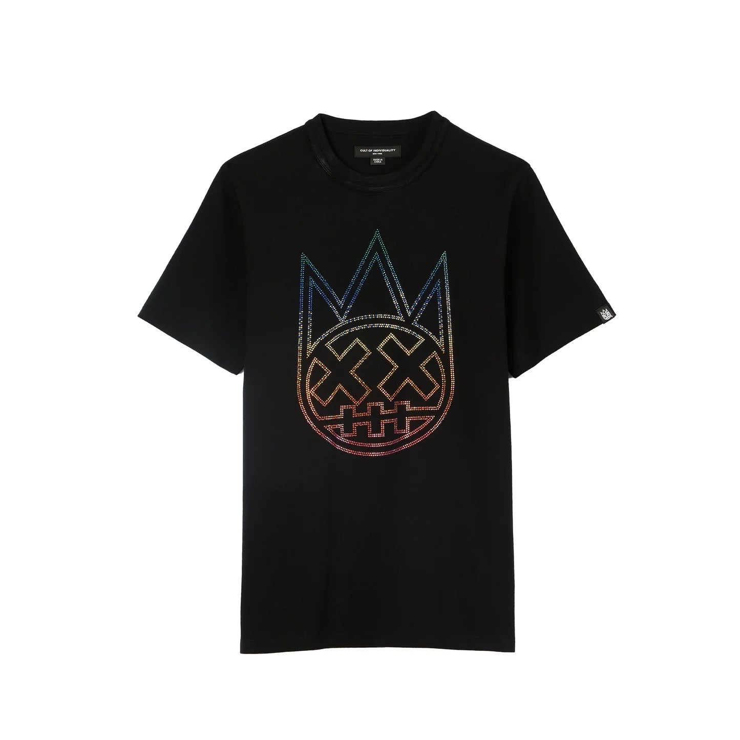 CULT SHORT SLEEVE CREW NECK TEE "GRADIENT LOGO " (625A4-K38A) BLK
