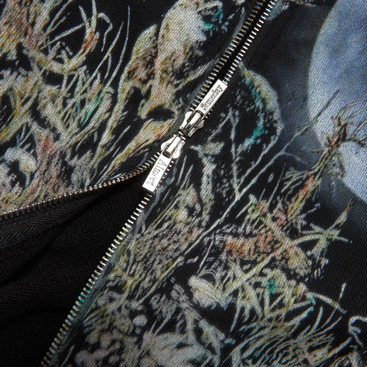 ALMOST SOMEDAY BUCKS ZIPUP HOODIE C9-26-VINTAGE BLACK