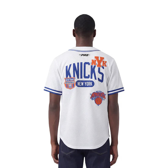 NBA NEW YORK KNICKS LETTERMAN MEN'S BUTTON DOWN MESH TOP BNK1516960