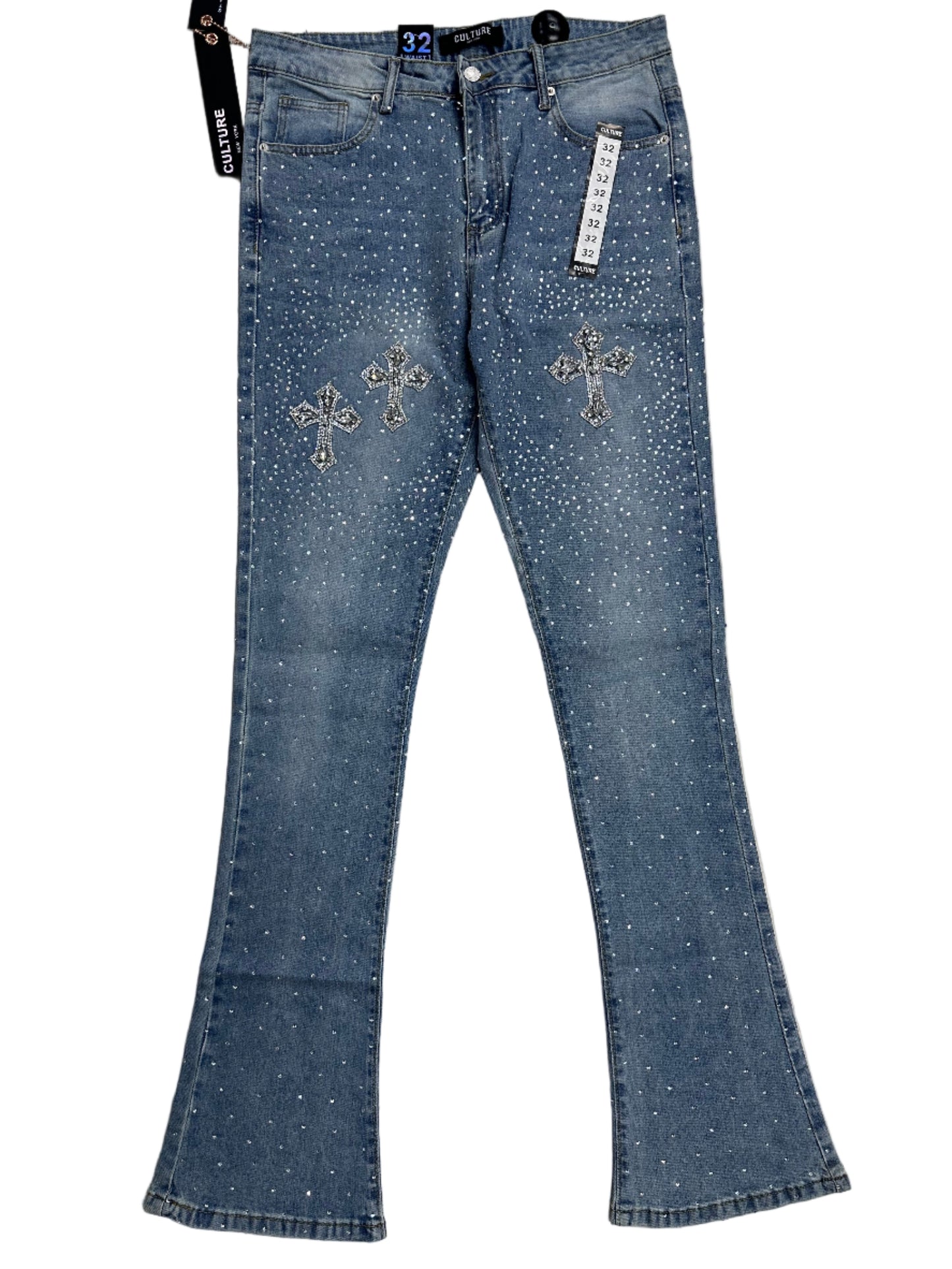 CULTURE STACKED JEANS LT BLUE (C814-1)
