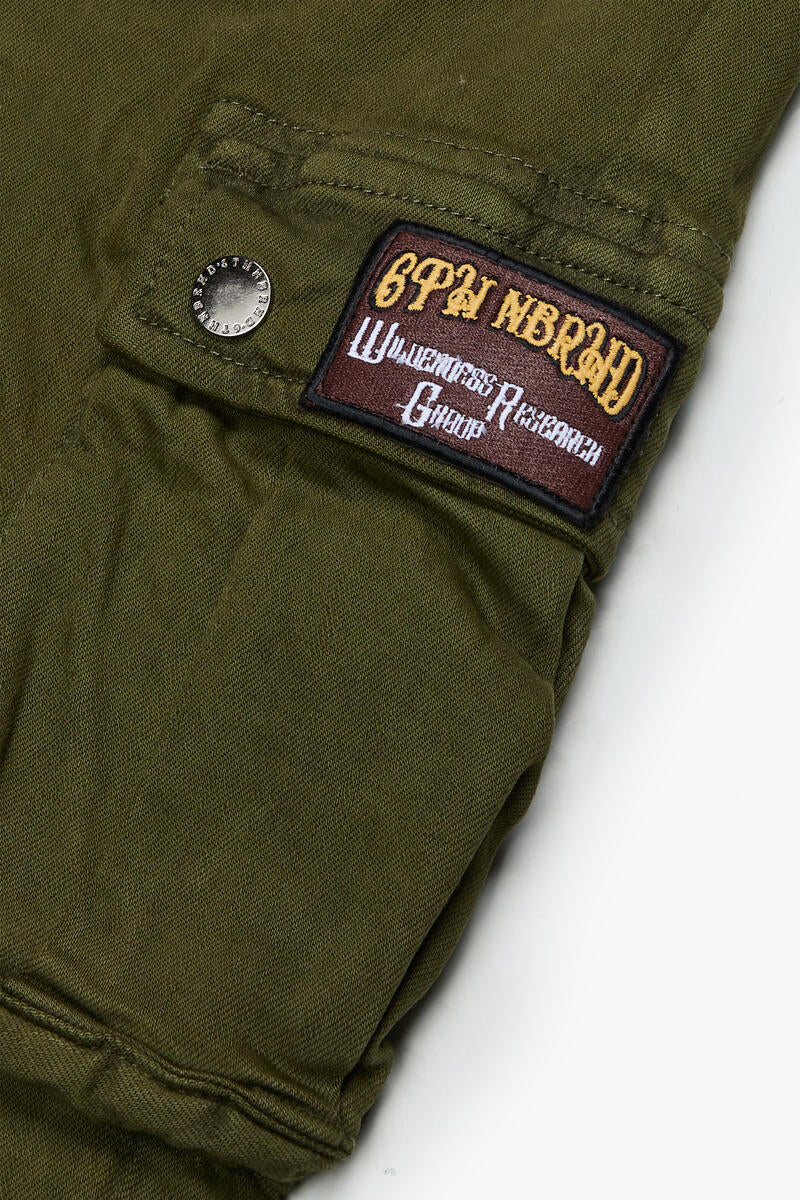6TH NBRHB "INDIANA" CARGO DENIM STACKED (6TH-D2402)-OLIVE