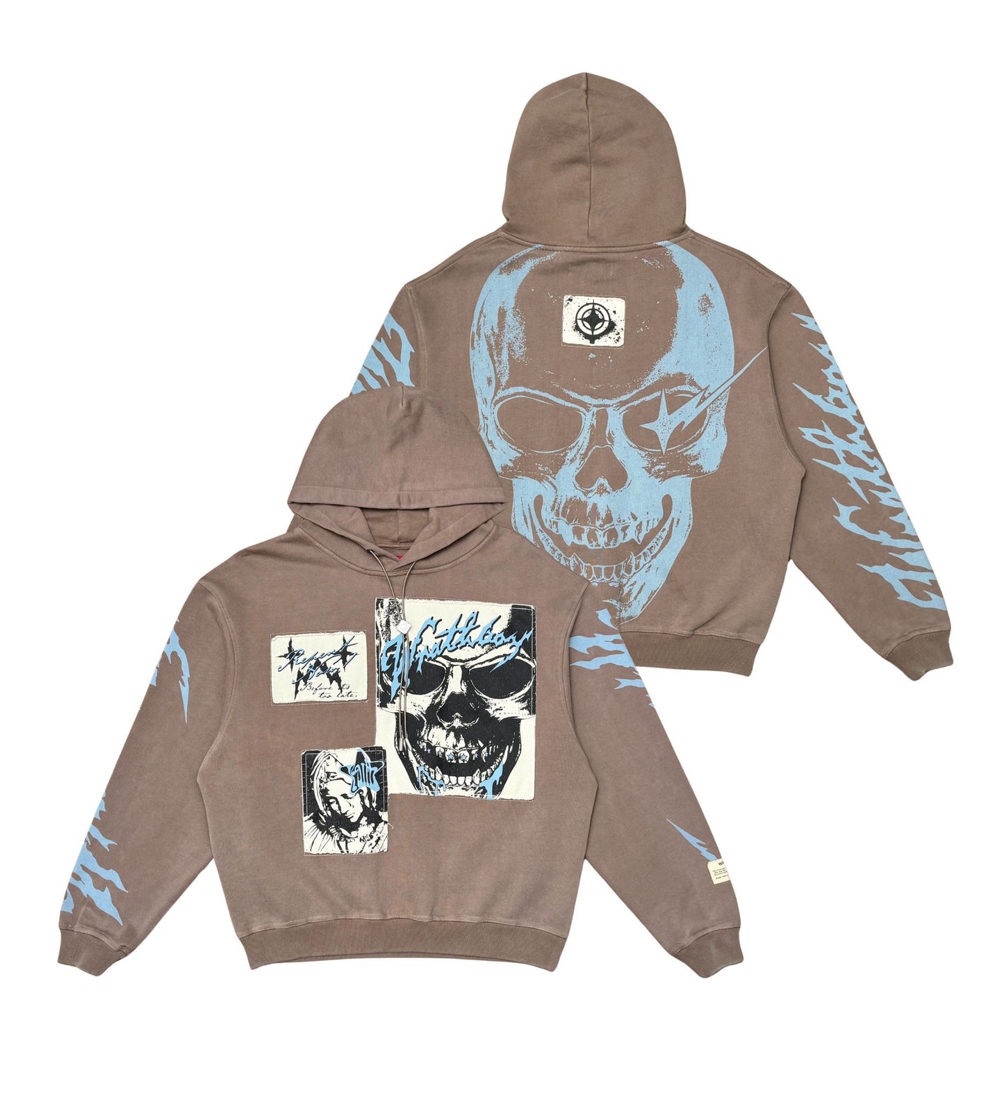 WRATHBOY REPENT NOW CROP HOODIE WB05-043 TAUPE